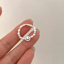 Rings*Boogzel Clothing Smile Pearl Ring White