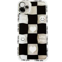 Iphone Cases*Boogzel Clothing Smiley Checkered iPhone Case Black/white