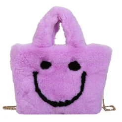 Bags & Purses*Boogzel Clothing Smiley Face Fuzzy Handbag