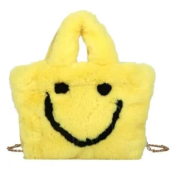 Bags & Purses*Boogzel Clothing Smiley Face Fuzzy Handbag