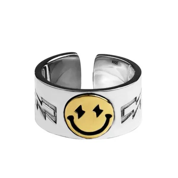 Rings*Boogzel Clothing Smiley Face Ring Silver