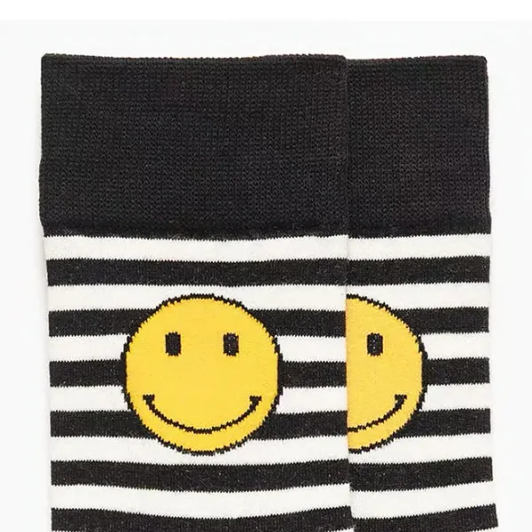 Socks*Boogzel Clothing Smiley Face Striped Socks