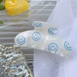 Hair Accessories*Boogzel Clothing Smiling Face Hair Claw Blue