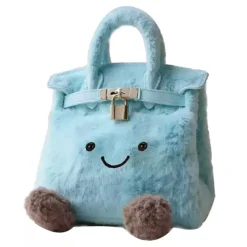 Bags & Purses*Boogzel Clothing Smiling Face Plush Handbag Blue