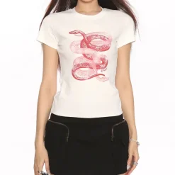 Aesthetic T-Shirts & Graphic Tees*Boogzel Clothing Snake Graphic Fitted T-Shirt