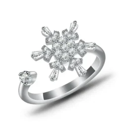 Anxiety Rings*Boogzel Clothing Snowflake Anxiety Spinning Ring Silver