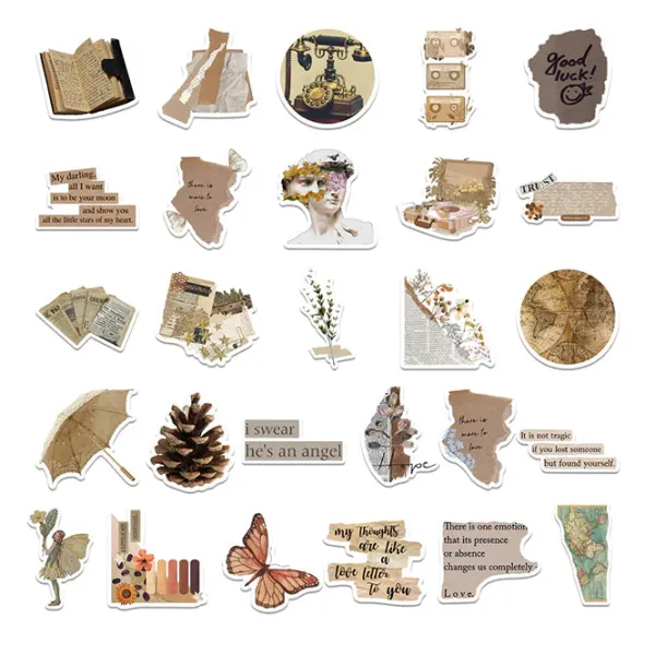 Aesthetic Room Decor*Boogzel Clothing Soft Academia Sticker Pack