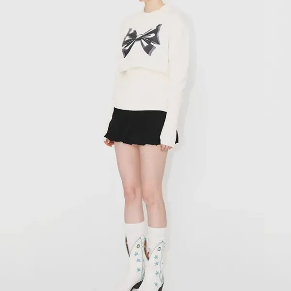 Sweaters*Boogzel Clothing Soft Girl Aesthetic Bow Jumper White
