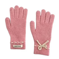 Other*Boogzel Clothing Soft Girl Bow Knit Gloves