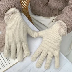 Other*Boogzel Clothing Soft Girl Bow Knit Gloves