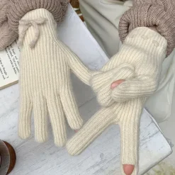 Other*Boogzel Clothing Soft Girl Bow Knit Gloves