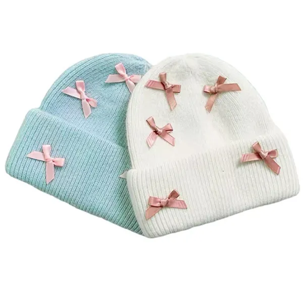 Hats*Boogzel Clothing Soft Girl Bows Beanie Hat