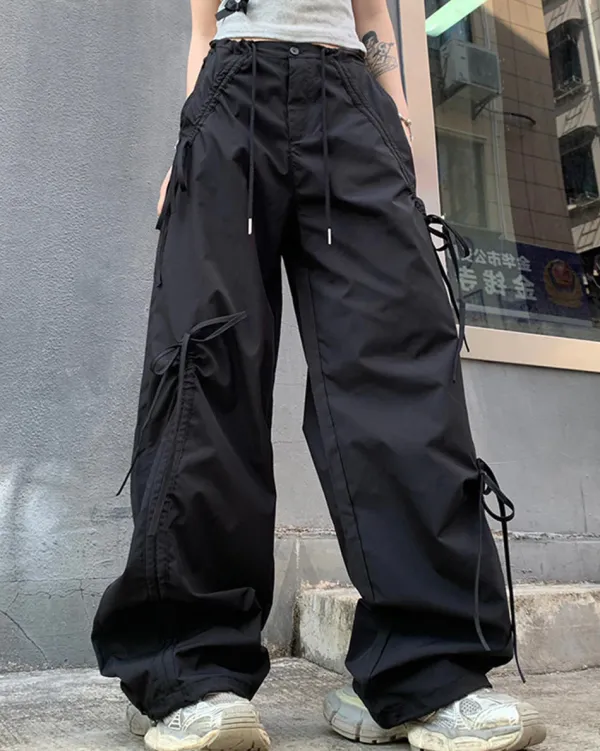 Pants & Trousers*Boogzel Clothing Soft Girl Bows Wide-Leg Cargo Pants