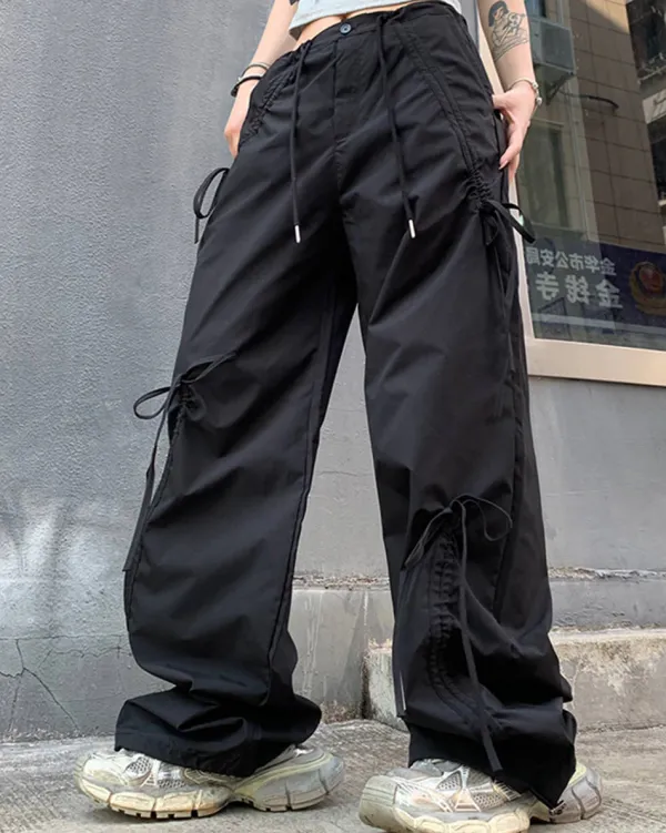 Pants & Trousers*Boogzel Clothing Soft Girl Bows Wide-Leg Cargo Pants