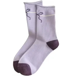 Socks*Boogzel Clothing Soft Girl Lavender Bow Socks Purple