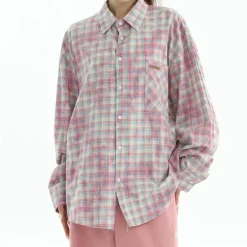 Long Sleeve Tops*Boogzel Clothing Soft Girl Plaid Button-Up Shirt