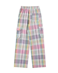Pants & Trousers*Boogzel Clothing Soft Girl Plaid Cargo Pants Purple
