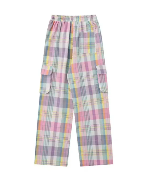 Pants & Trousers*Boogzel Clothing Soft Girl Plaid Cargo Pants Purple