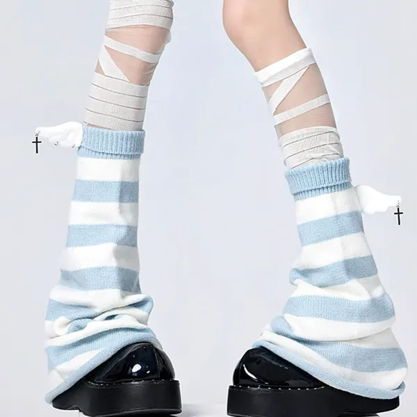 Other*Boogzel Clothing Soft Girl Wings Leg Warmers Blue