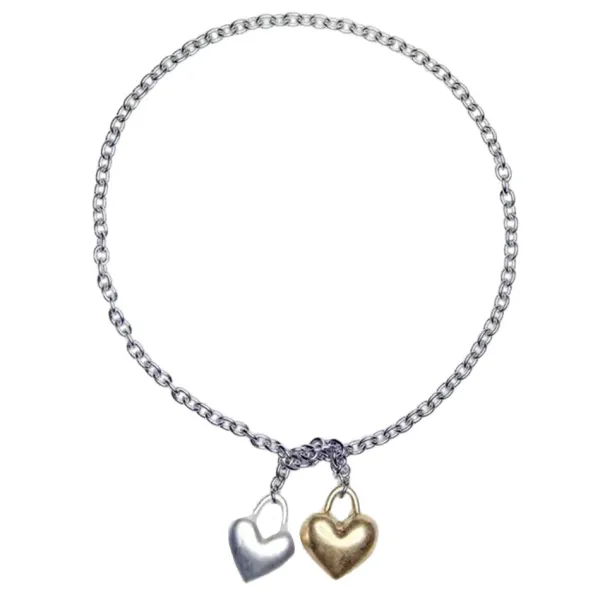 Necklaces & Chokers*Boogzel Clothing Softie Heart Chain Necklace Silver/gold