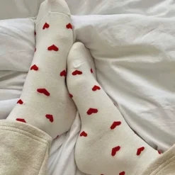 Socks*Boogzel Clothing Softie Heart Socks White