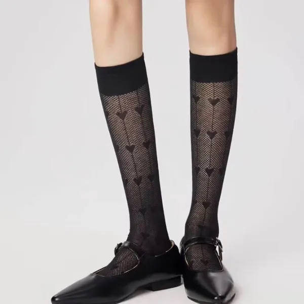 Socks*Boogzel Clothing Softie Heart Thin Knee Socks
