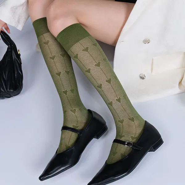 Socks*Boogzel Clothing Softie Heart Thin Knee Socks