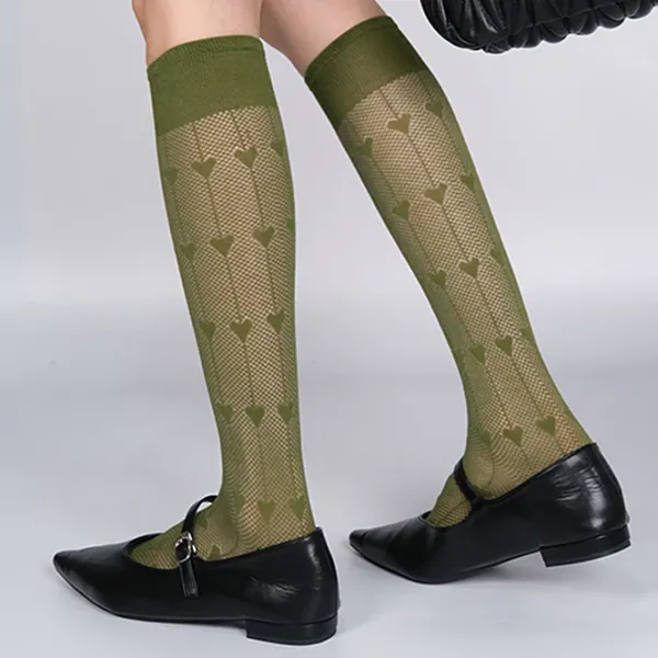 Socks*Boogzel Clothing Softie Heart Thin Knee Socks