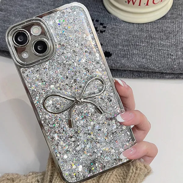 Iphone Cases*Boogzel Clothing Sparkle Bowknot iPhone Case Silver