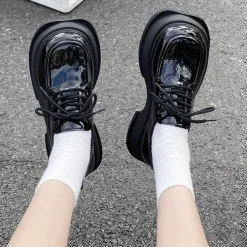 Mad|Boots / Platform Boots*Boogzel Clothing Square Toe Glossy Platform Boots