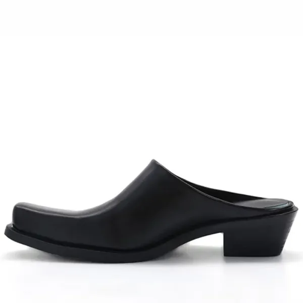Mad|Boots / Platform Boots*Boogzel Clothing Square Toe Minimalist Mules Black