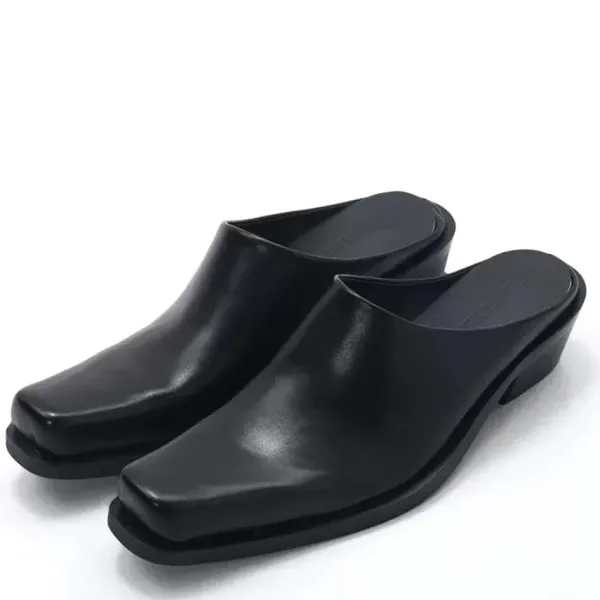 Mad|Boots / Platform Boots*Boogzel Clothing Square Toe Minimalist Mules Black