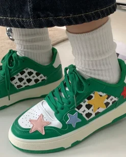 Mad|Aesthetic Sneakers*Boogzel Clothing Star Behavior Aesthetic Sneakers Green