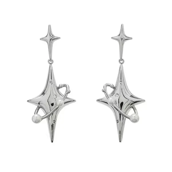 Earrings*Boogzel Clothing Star Child Aesthetic Earrings Silver