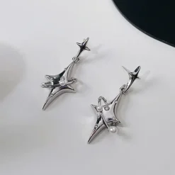 Earrings*Boogzel Clothing Star Child Aesthetic Earrings Silver