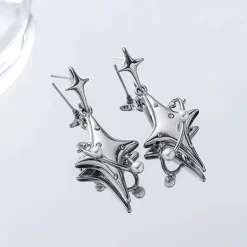 Earrings*Boogzel Clothing Star Child Aesthetic Earrings Silver