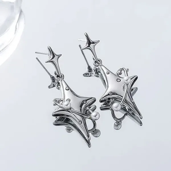 Earrings*Boogzel Clothing Star Child Aesthetic Earrings Silver