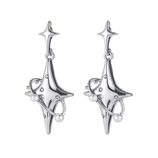 Earrings*Boogzel Clothing Star Child Aesthetic Earrings Silver