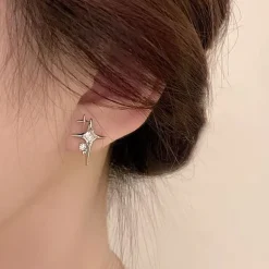 Earrings*Boogzel Clothing Star Child Aesthetic Stud Earrings Silver
