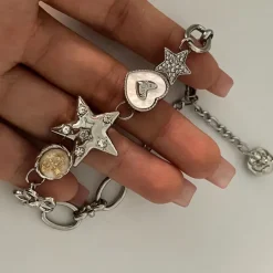 Bracelts*Boogzel Clothing Star Child Charm Bracelet Silver