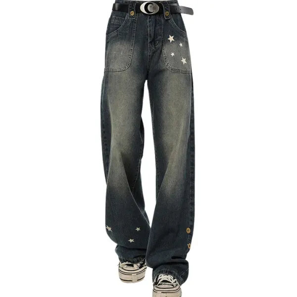 Jeans*Boogzel Clothing Star Child Wide Leg Jeans Black
