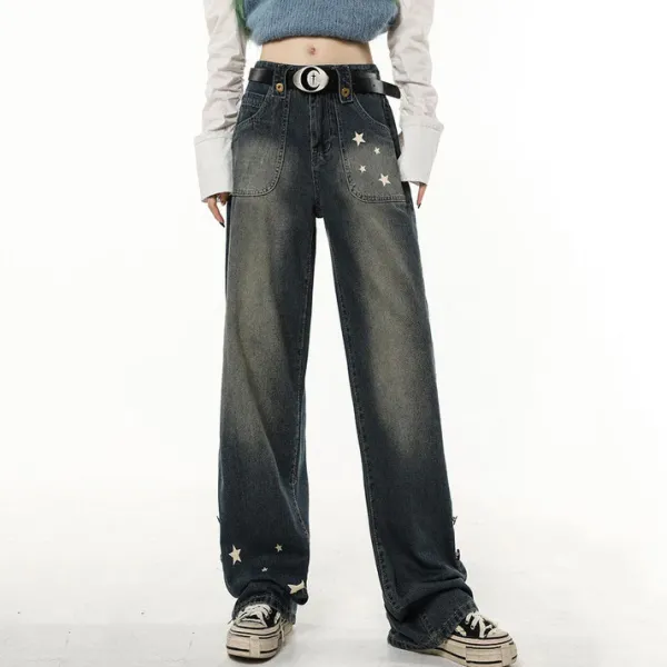 Jeans*Boogzel Clothing Star Child Wide Leg Jeans Black