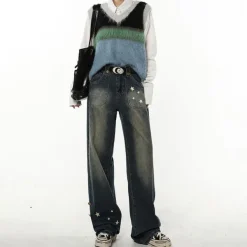 Jeans*Boogzel Clothing Star Child Wide Leg Jeans Black