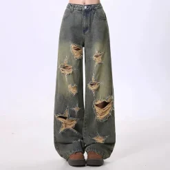 Jeans*Boogzel Clothing Star Distressed Jeans Green