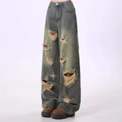 Jeans*Boogzel Clothing Star Distressed Jeans Green
