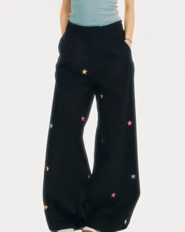 Pants & Trousers*Boogzel Clothing Star Girl Aesthetic Baggy Pants Black