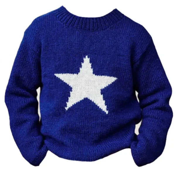 Sweaters*Boogzel Clothing Star Girl Aesthetic Knit Sweater Blue