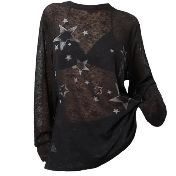 Long Sleeve Tops*Boogzel Clothing Star Girl Aesthetic Long Sleeve Top