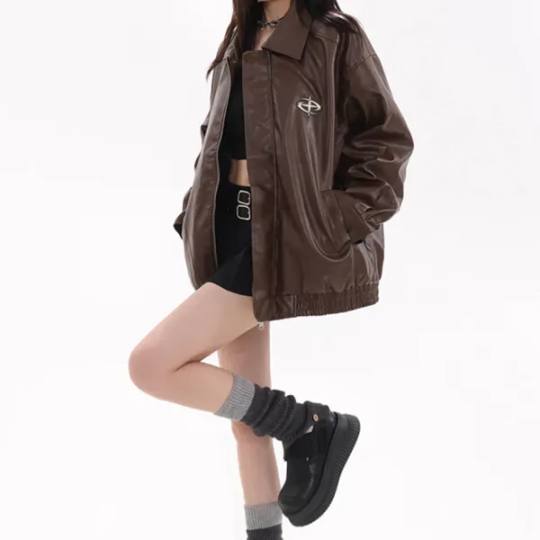 Coats & Jackets*Boogzel Clothing Star Girl Bomber Leather Jacket