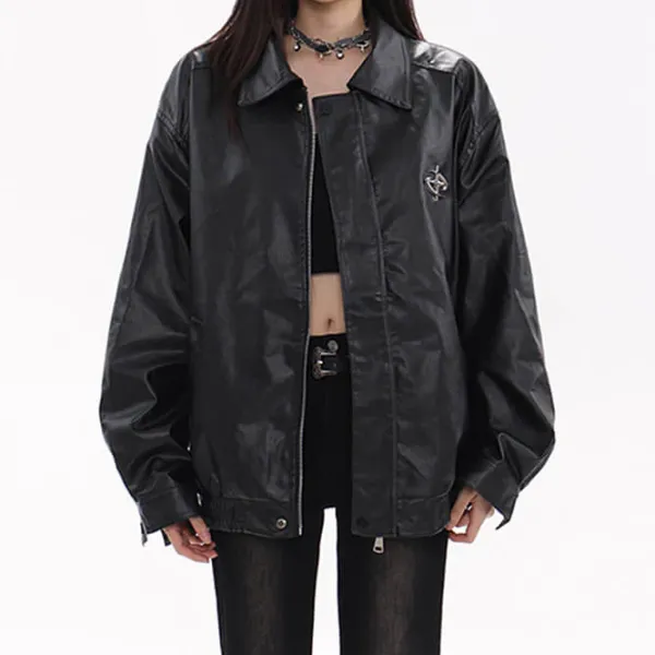 Coats & Jackets*Boogzel Clothing Star Girl Bomber Leather Jacket